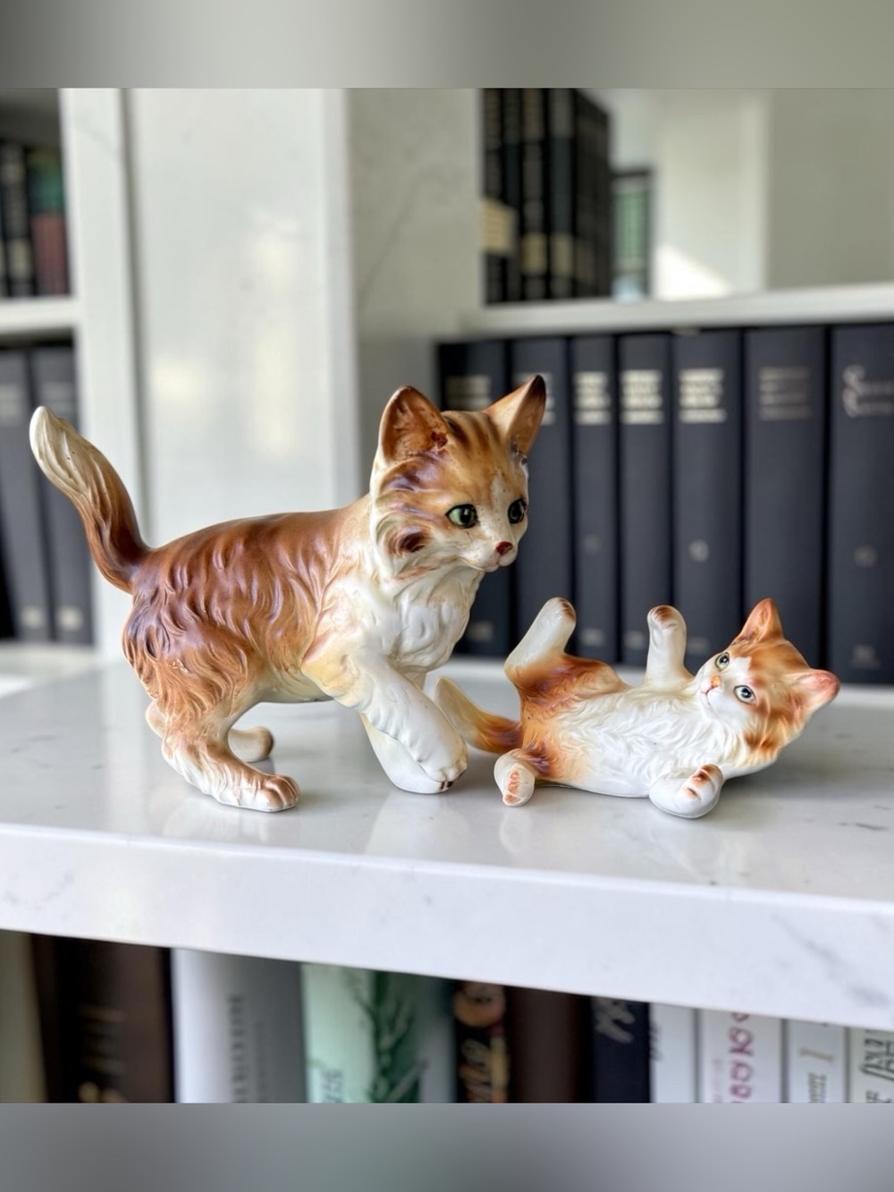 CURATED Lefton Orange Tabby/Kitten pieces, identified by the mold numbers